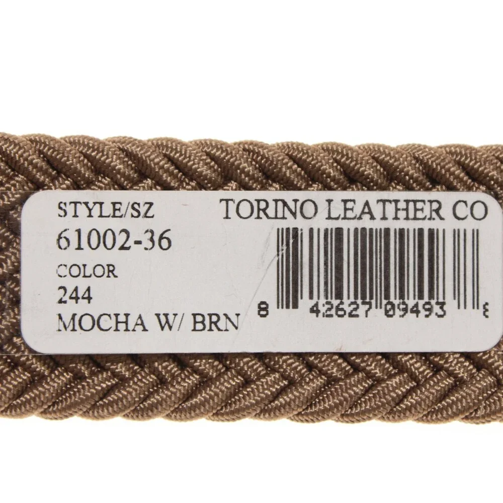 Torino Leather Company NWT Braided / Woven Belt Size 36 US in Brown Leather